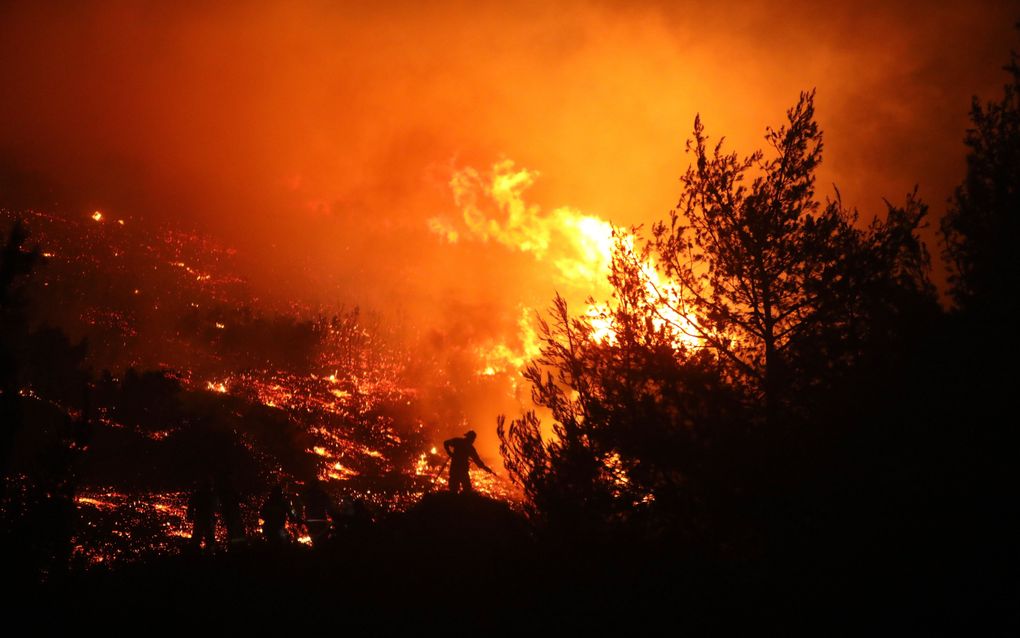 Tijdens de hittegolven komen vaak ook bosbranden voor. beeld EPA, George Vitsaras