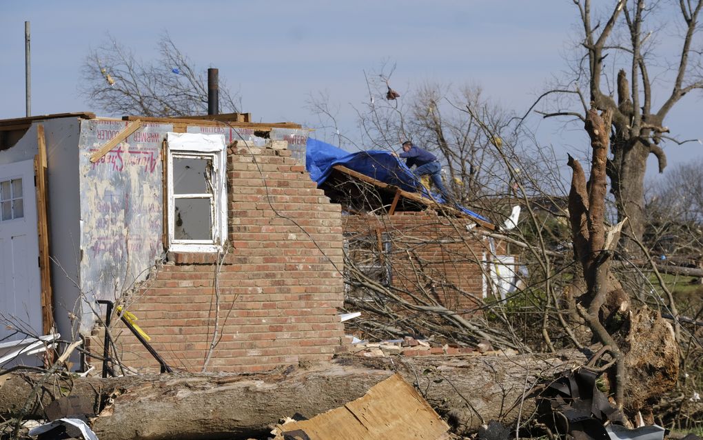 Het gezin werd opgezogen door de storm die snelheden van 240 kilometer per uur haalde. Foto ter illustratie. beeld EPA, Rick Musacchio