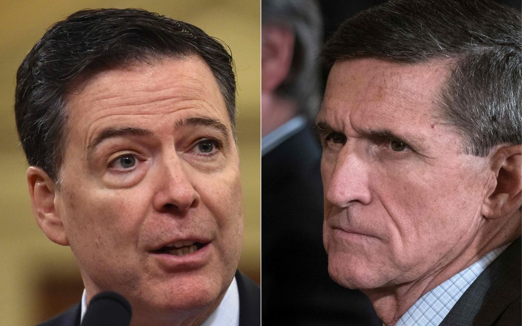 Comey (L) en Flynn. beeld AFP