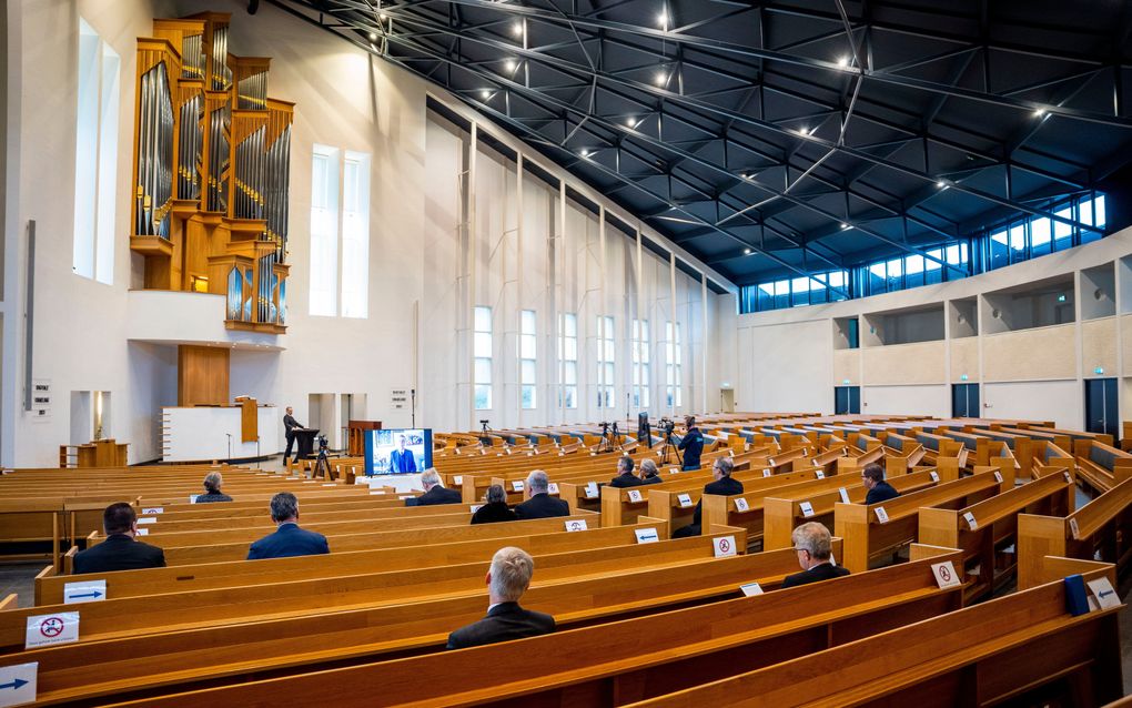 De jaarlijkse Israëldag vond woensdag plaats in Geldermalsen. Voor de tweede maal werd de bijeenkomst via een livestream uitgezonden. beeld Cees van der Wal 