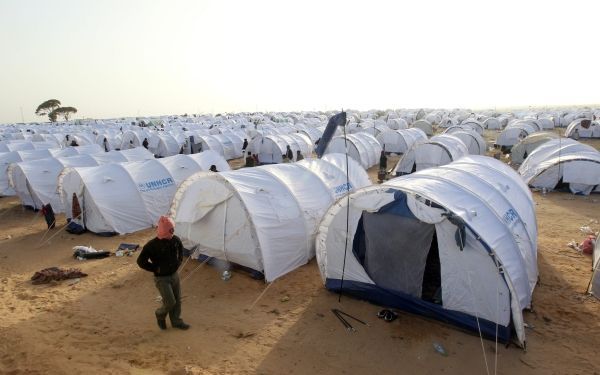 Tent van Unhcr. Foto EPA