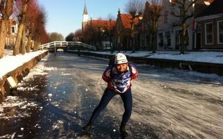 Wout Heslinga schaatst de Elfstedentocht. Foto @wheslinga