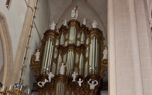 Harry Hamer in de Bovenkerk te Kampen. Foto Stichting De Hinsz