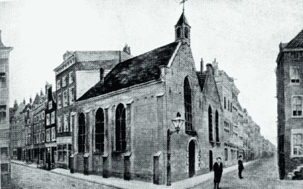 De St. Sebastiaanskapel of Schotse kerk in Rotterdam, waar John Brown vaak voorging. Foto engelfriet.net