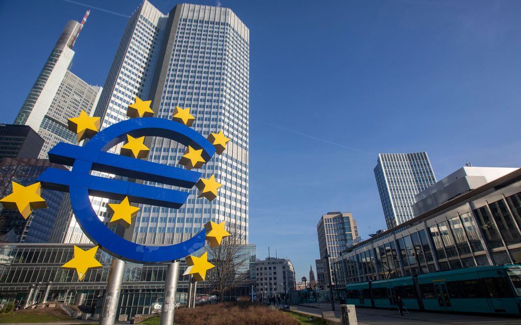 De Europese Centrale Bank in Frankfurt. beeld AFP,  Andre Pain 