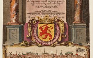 Titelpagina van een Statenbijbel uit 1644.  beeld NBG