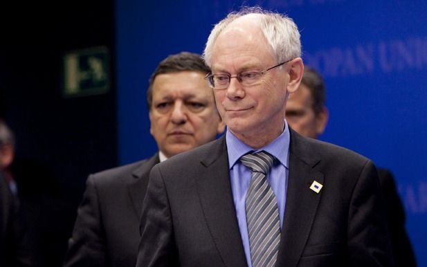 EU–president Herman Van Rompuy heeft demissionair premier Balkenende woensdag gecondoleerd in verband met de vliegtuigcrash in Tripoli. Foto ANP