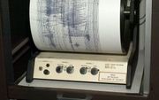 De Amerikaanse geologische dienst USGS heeft een aardbeving waargenomen bij de Russische eilandegroep Koerilen. Op de foto een seismograaf -een instrument dat trilling van de aardkorst registreert- van de USGS in de Amerikaanse staat Californië. Foto EPA