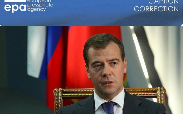 De Russische president Dmitri Medvedev heeft dinsdag herhaald dat zijn land een militaire respons overweegt tegen de komst van het Amerikaanse raketschild in Oost-Europa. Foto EPA