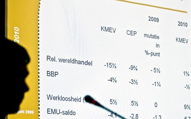 DEN HAAG – Het Centraal Planbureau (CPB) verwacht dat de Nederlandse economie volgend jaar met 2 procent groeit. Het begrotingstekort bedraagt in dat jaar naar verwachting 4,7 procent van het bbp. Foto ANP