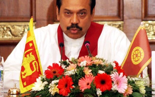 De Sri Lankaanse president Mahinda Rajapakse. Foto EPA