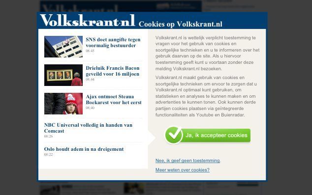 Cookiemelding Volkskrant