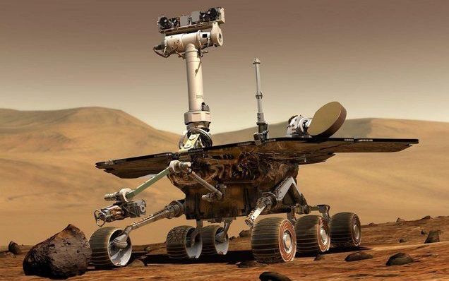 De Mars Rover van Nasa die eerder, in maart 2004, op de rode planeet reed. Foto EPA