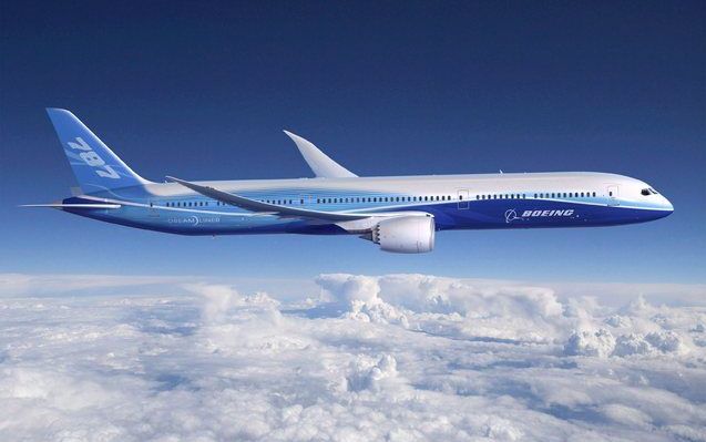 Artist impression van de 787 Dreamliner van Boeing. Foto EPA