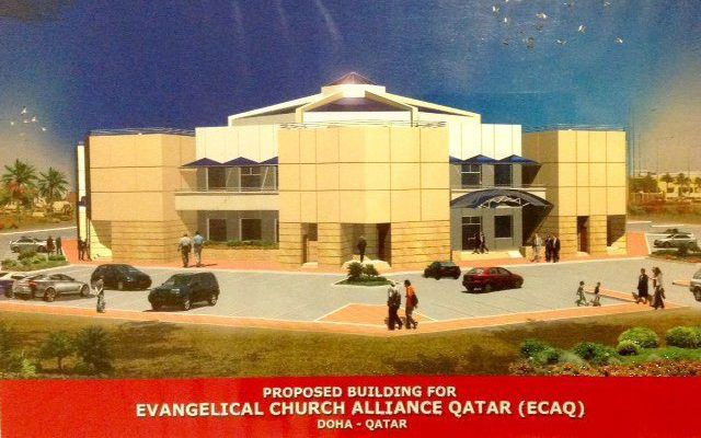 Artist Impression van de eerste evangelicale kerk in Qatar.                           Beeld ECAQ