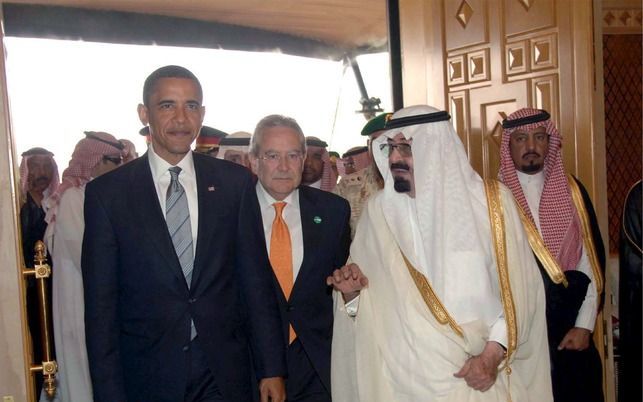 Koning Abdullah bin Abdulaziz Al Saud van Saoedi–Arabië ontmoet president Barack Obama. Foto EPA