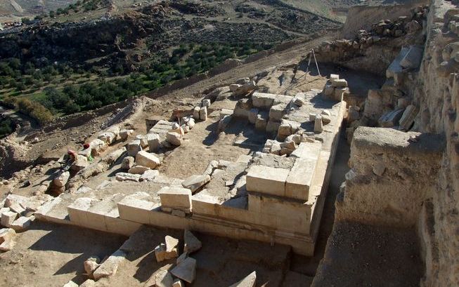 JERUZALEM – Een algemeen overzicht van de restanten van het mausoleum van Herodes. Foto Hebreeuwse universiteit van Jeruzalem