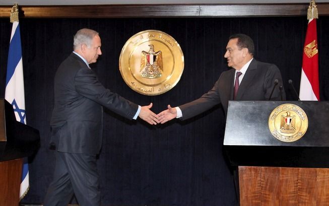 Mubarak en Netanyahu. foto EPA