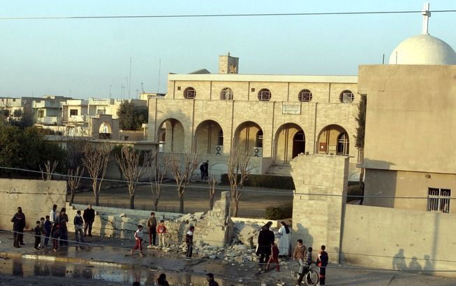 Aanslag bij een kerk in Mosul, 2008. Foto EPA