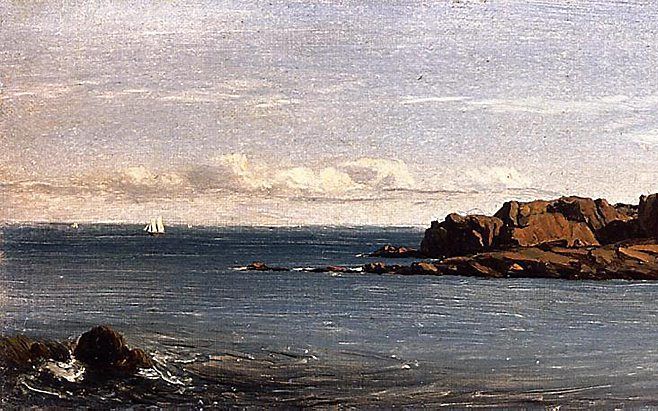 De eerste zendelingen vertrokken vanuit New England naar Birma. Dit schilderij van Sanford Robinson Gifford (1823-1880) is een studie van de kust van Massachusetts, een onderdeel van New England. Foto RD