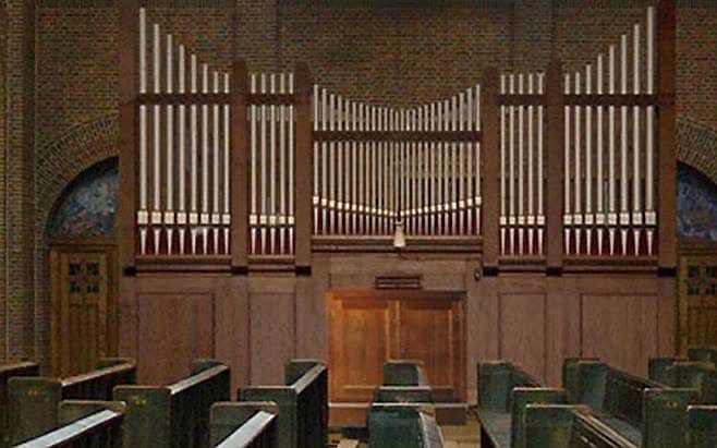 Het Steinmeyerorgel in Bussum. Foto www.orgelkoepelkerk.nl