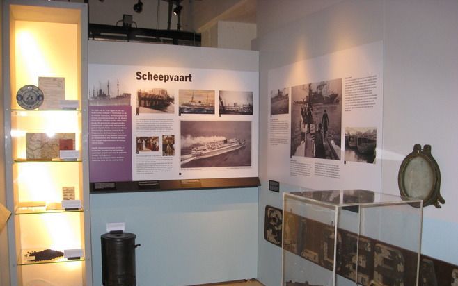 ROTTERDAM – Een onderdeel van de tentoonstelling in het Oorlogs­VerzetsMuseum in Rotterdam. Tot en met september is daar een expositie over de Rotterdamse haven in oorlogstijd. - Foto A. M. Alblas