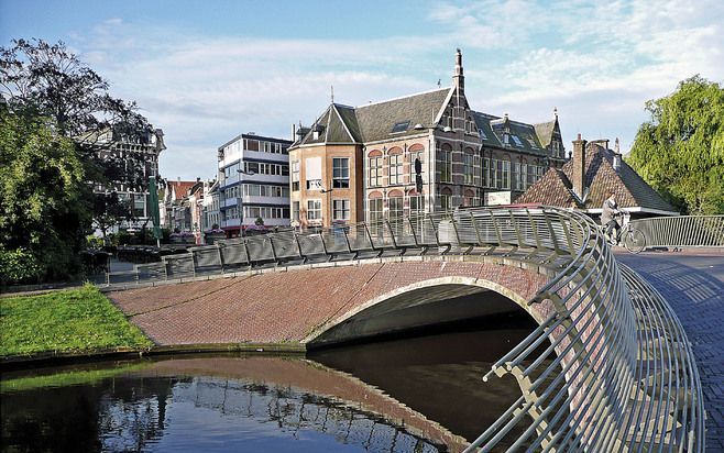 LEIDEN – De Rijnsburgerbrug is net een viool, aldus Irene Nieuwenhuijse, die een boek schreef over de 88 bruggen die de Leidse binnenstad rijk is. Foto