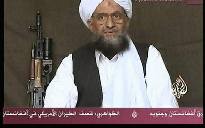 Een videobeeld van Al-Zawahiri. Foto EPA