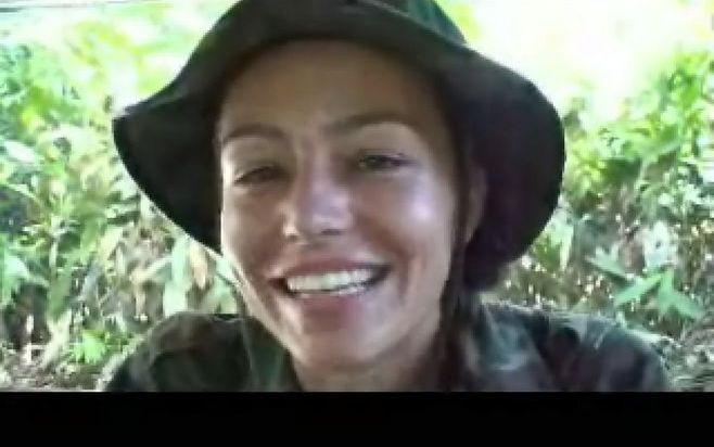 Tanja Nijmeijer, de Nederlandse die zich bij de Colombiaanse guerrillabeweging FARC heeft aangesloten, werkt mee aan een documentaire die het imago van de FARC moet oppoetsen. Foto EPA