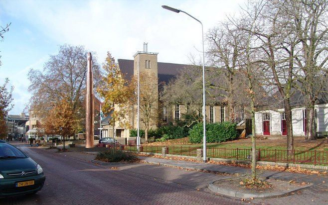 WAGENINGEN - Beeldimpressie van het Vrijheidsvuur op zijn beoogde plaats. Het monument moet komen te staan op een plek aan de Generaal Foulkesweg, op een steenworp afstand van het 5 Meiplein, waar het monument oorspronkelijk zou staan. Foto ANP