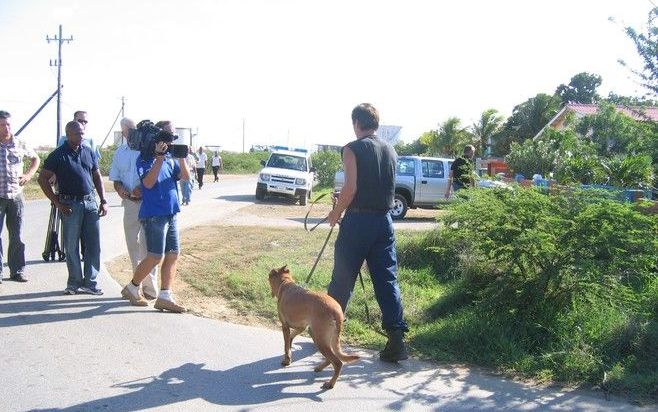 KRALENDIJK - Een team van speurhonden van de KLPD uit Nederland is zaterdag op het eiland Bonaire bezig met een zoektocht naar de ontvoerde Marlies van der Kouwe. Foto ANP