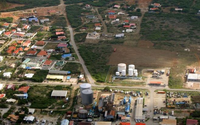 KRALENDIJK - Bonaire vanuit de lucht.Staatssecretaris Bijleveld van Binnenlandse Zaken heeft dinsdag (lokale tijd) op Bonaire een Regionaal Service Centrum (RSC) geopend. Foto ANP