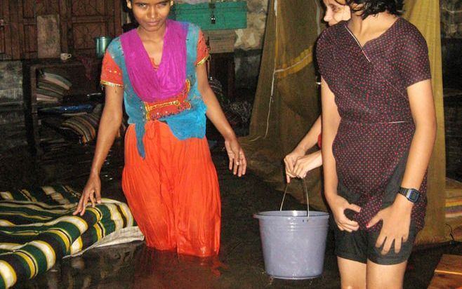 Door heftige regenval heeft de christelijke blindenschool Baptist Mission Integrated School in Dhaka (Bangladesh) flinke schade opgelopen. Foto Dark en Light Blind Care