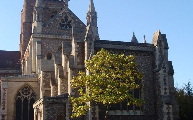 De kathedraal van St. Albans. De benedictijner monnik Matthew Paris was kroniekschrijver van een klooster in de Engelse stad. In zijn ”Chronica Majora” beschreef hij de periode vanaf de schepping tot zijn eigen tijd. Foto EPA