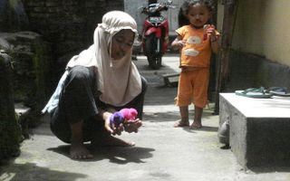 AMBON STAD – Zo kwetsbaar als deze (geverfde) kuikentjes in de handen van een Ambonees moslimmeisje zijn, zo fragiel is de vrede tussen moslims en christenen in tijden van verkiezingscampagnes. Dan bespelen politici doelbewust de religieuze voor en afkeur