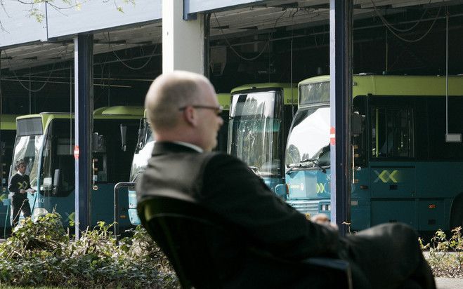 Ook donderdag wordt in een groot deel van Nederland gestaakt door buschauffeurs in het streekvervoer. Foto ANP