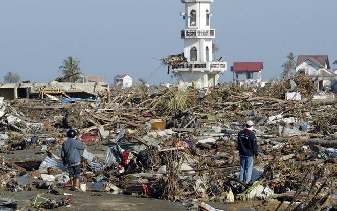 JAKARTA – Het Indonesische eiland Atjeh was eind 2004 een van de gebieden die het ergst werden getroffen door de tsunami. Foto EPA