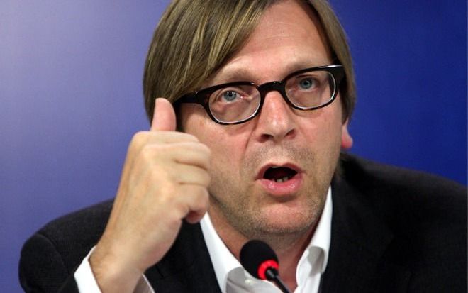 BRUSSEL – Veel Vlamingen willen oud–premier Guy Verhofstadt als opvolger van huidig premier Herman Van Rompuy als die zou vertrekken om EU–president te worden. Foto EPA