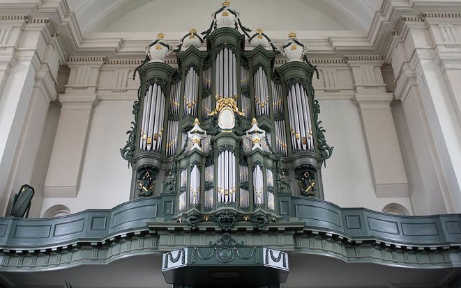 Het Hinszorgel in de Grote Kerk van Harlingen. Beeld Sjaak Verboom