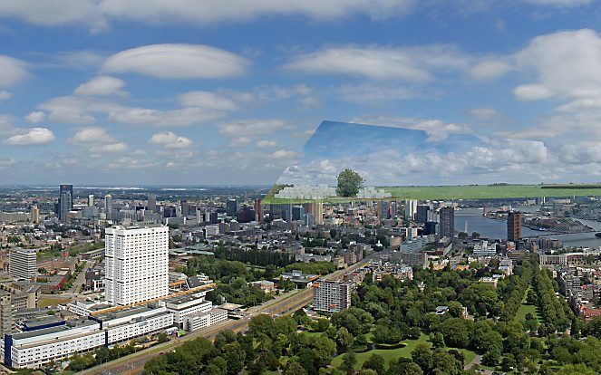 Een deel van het panoramakunstwerk in de fietstunnel bij Capelsebrug. Foto Erik Sandifort