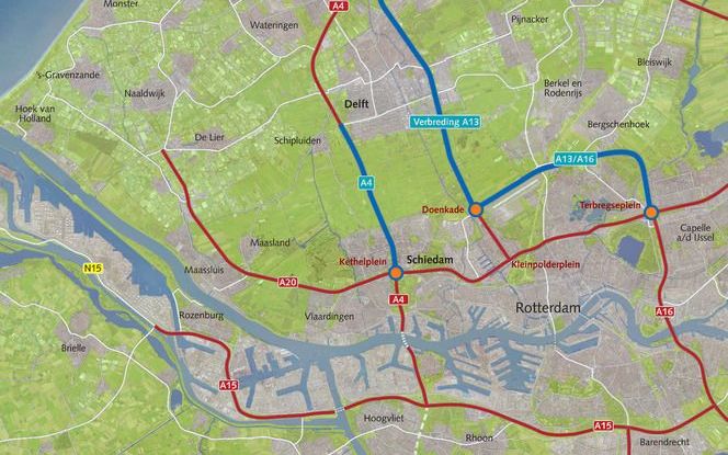 Het ontbrekende gedeelte van de snelweg A4 tussen Schiedam en Delft komt er toch.