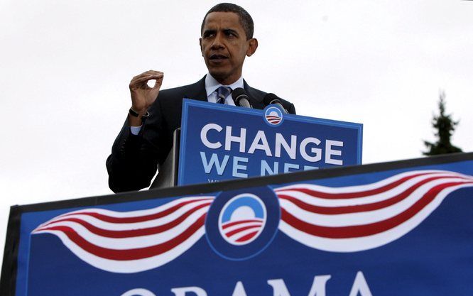 WASHINGTON - Presidentskandidaat Barack Obama op tournee. Als Europa op 4 november naar de stembus mocht om de nieuwe Amerikaanse president te kiezen, dan zou Obama winnen. Foto EPA