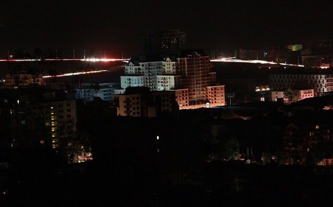 Stroomstoring in Chili, maandagnacht. Foto EPA