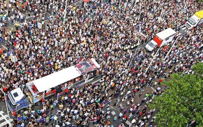 Feestvierders in Rotterdam. Foto ANP.