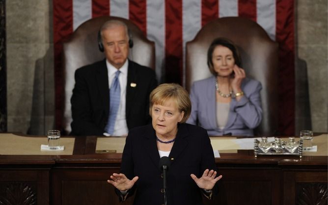 Het houden van een toespraak voor beide kamers van het Amerikaanse parlement is een eer die slechts weinig buitenlandse politici ten deel valt. Foto EPA