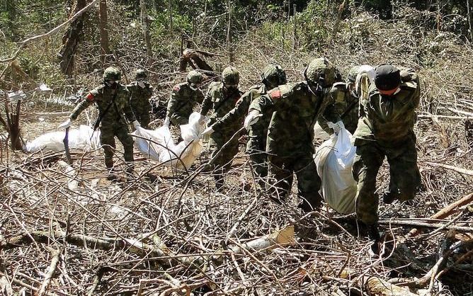 BOGOTA – Vijf mensen zijn in Colombia om het leven gekomen toen rebellen van de marxistische guerrillabeweging FARC een kandidaat–gouverneur probeerden te ontvoeren. Foto EPA