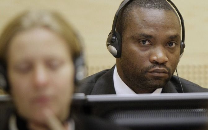 Congolese oorlogsmisdadiger in het Internationaal Strafhof in Den Haag. Foto EPA