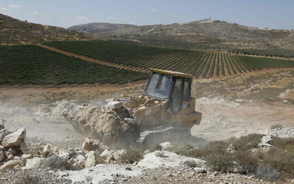 Het is voor het eerst sinds het begin van het vredesproces dat Israël officieel een nieuwe nederzetting bouwt. Tot nu toe was alleen sprake van uitbreiding van bestaande nederzettingen. beeld AFP