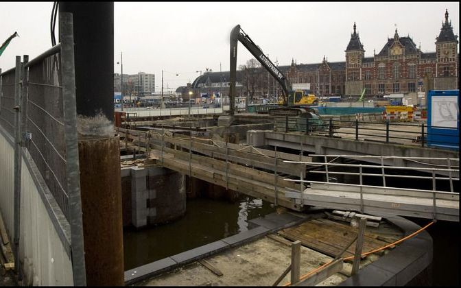 AMSTERDAM - Werk aan de Noord/Zuidlijn. Foto ANP