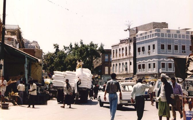 Straatbeeld in Jemenitische hoofdstad Aden. Foto ANP